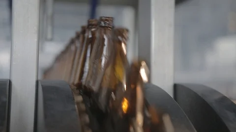Beer bottles on track Stock Footage 114708513