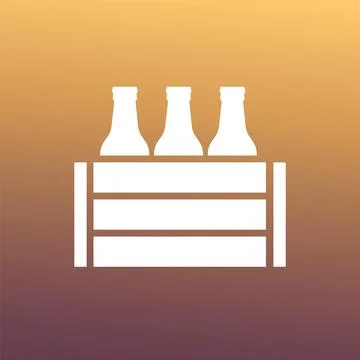 Beer box icon, bottle crate pictogram Stock Illustration