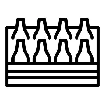 Beer box icon outline vector. Factory process Illustrazione stock