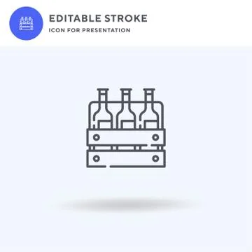 Beer Box icon vector, filled flat sign, solid pictogram isolated on white, lo Illustrazione stock