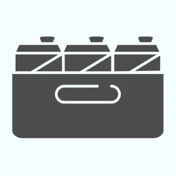 Beer Box solid icon. Glasses in a box vector illustration isolated on white イラスト素材