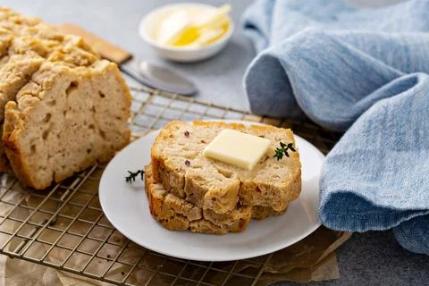 Beer bread on a cooling rack Stock Photos