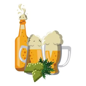 Beer brewery elements 스톡 일러스트