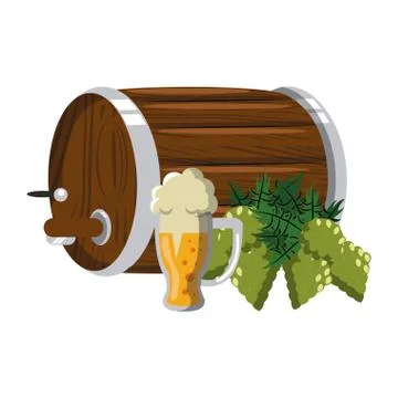 Beer brewery elements 스톡 일러스트