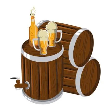 Beer brewery elements 스톡 일러스트
