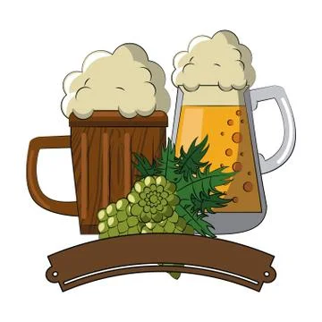 Beer brewery elements 스톡 일러스트