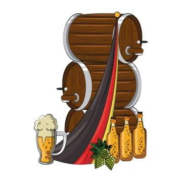 Beer brewery elements 库存插图
