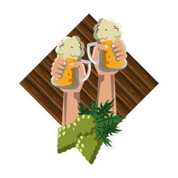Beer brewery elements 스톡 일러스트