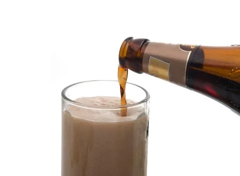Beer bubble on the white background Foto stock