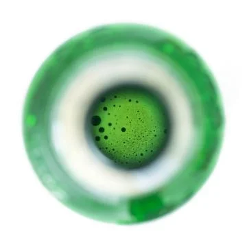 Beer bubbles in bottle Stock Photos