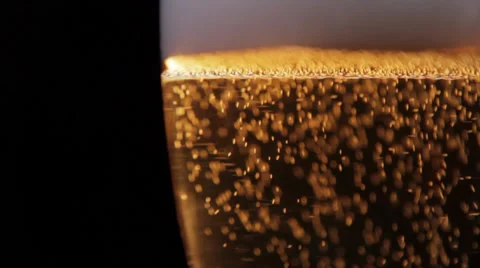 Beer Bubbles - Close Up Stock Footage 34206152