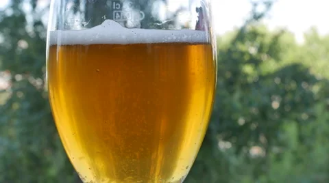 Beer With Bubbles Close up Stock Footage 64904948