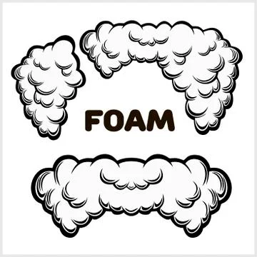 Beer bubbles with foam, vector illustration on white Stock Illustration