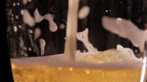 Beer Bubbles Slow Motion - Close Up Stock Footage 34205965