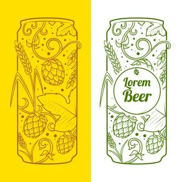Beer can abstract ornament vector Stock Illustration