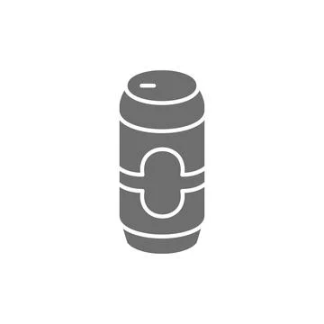 Beer can grey icon. Isolated on white background Illustrazione stock