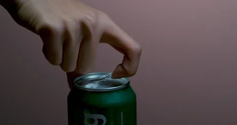 Beer can opening in slow-motion, Apple Prores 4444 Stock Footage 89183521