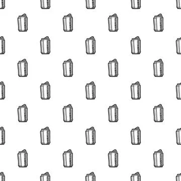 Beer can pattern seamless Stock Illustration
