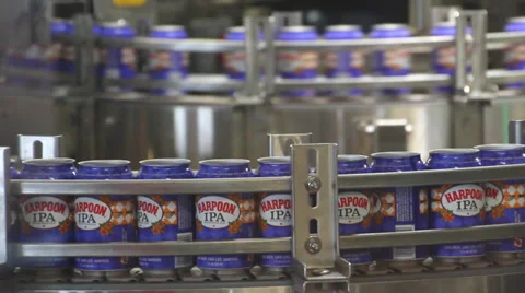 Beer cans on an assembly line Stock-Footage 29645609