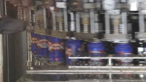 Beer cans being capped Stock Footage 29645653