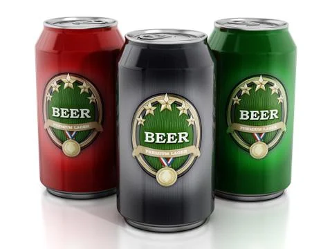 Beer cans isolated on white background Stock Illustration