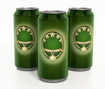 Beer cans isolated on white background. 3D illustration Stock Illustration