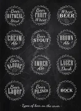 Beer caps chalk Illustrazione stock