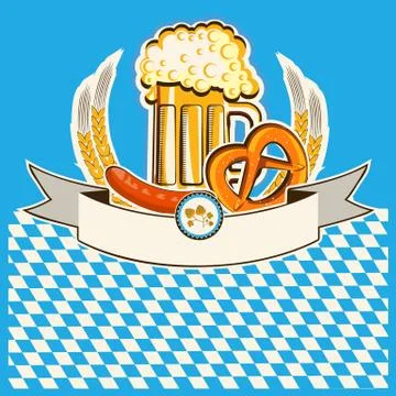 Beer card.vector bavaria background Stock Illustration