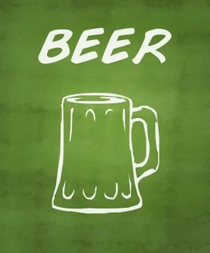 Beer on chalkboard 스톡 일러스트
