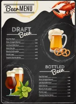 Beer Chalkboard Menu Stock Illustration