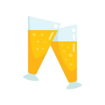 Beer cheers icon flat vector. Drink toast Stock Illustration