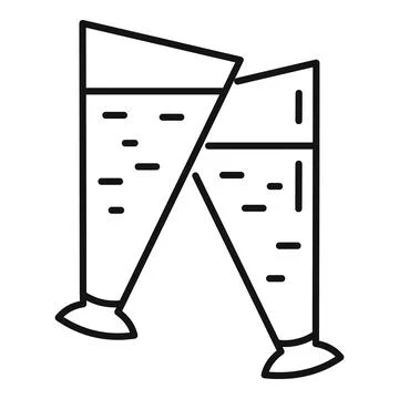 Beer cheers icon outline vector. Drink toast Stock Illustration