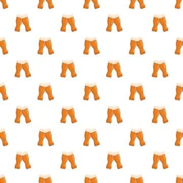 Beer cheers mugs repeating pattern celebrating party Illustrazione stock