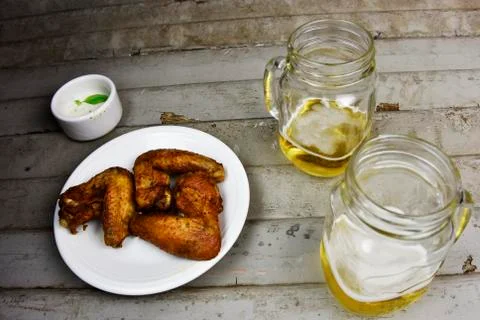 Beer  with Chicken Stock Photos