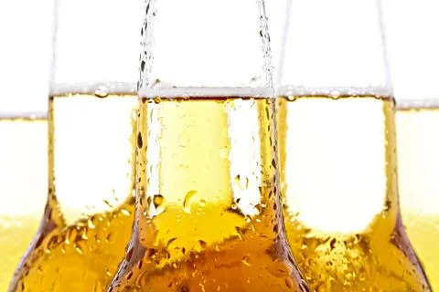 Beer closeup on white Stock-Fotos