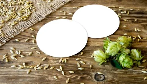 Beer coasters background mock up 库存照片