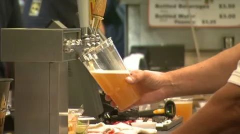 Beer at Concession Stand Stock Footage 22044887