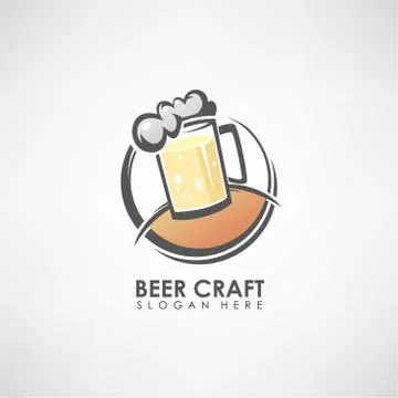 Beer Craft concept logo template. Label template or symbol.. Vector illustrat Stock Illustration