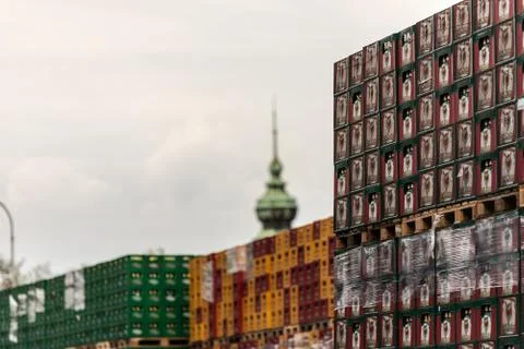 Beer crates Stock Photos