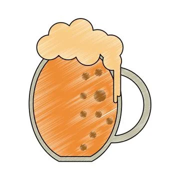 Beer cup glass scribble Stock Illustration