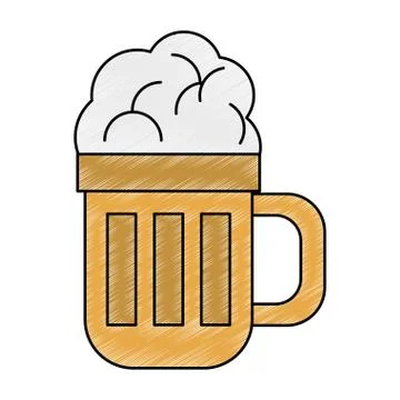 Beer cup isolated scribble Stock Illustration