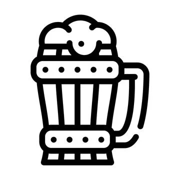 Beer cup line icon vector black illustration Illustrazione stock