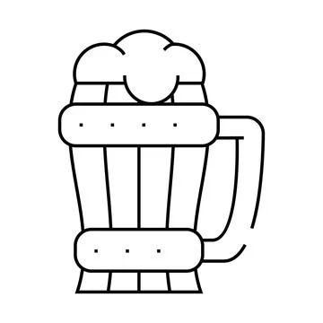 Beer cup line icon vector black illustration Stockillustratie