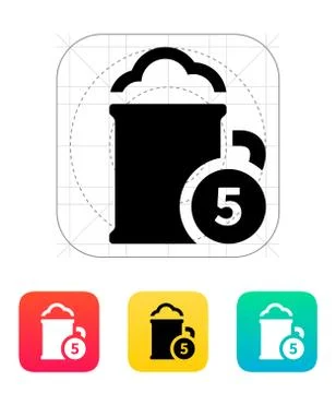 Beer cup with number icon Stock Illustration