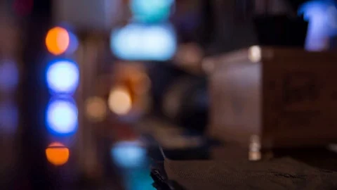 Beer Cup Pick Up at Bar Close Up Stock Footage 79537586