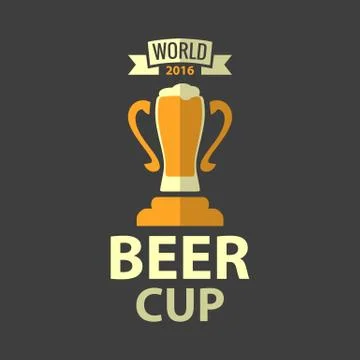 Beer cup. Vector flat illustration for icon, emblem Stock Illustration
