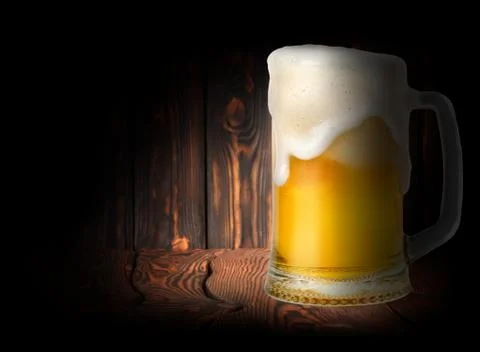 Beer on a dark background Stock Photos