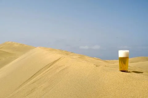 Beer in desert Stock Photos