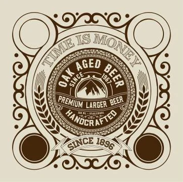 Beer design for label and packaging Stock Illustration
