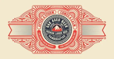 Beer design for label and packaging Stock Illustration